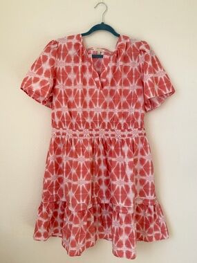 Kate & Sam Flutter Sleeve V Neck Sundress Tie-Dye Mini Dress XL